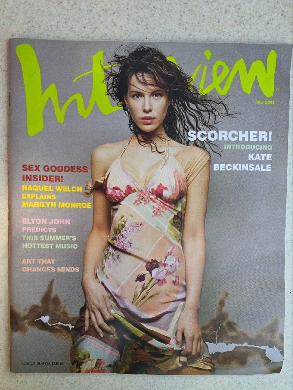 Vintage June 2001 Interview Magazine Kate Beckinsale Cover Y2K